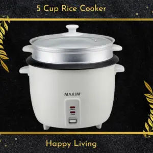 Maxim Automatic Rice Cooker Steamer Warmer 5 Cup 1 Lt Capacity